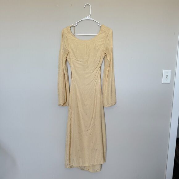 Lulus Womens Jacquard Backless Dress Small Cream Milkmade Fairycore Whimsigoth - Picture 2 of 8